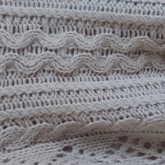 Free People Beige Open Cable Knit Sweater Size Small - Picture 5 of 5
